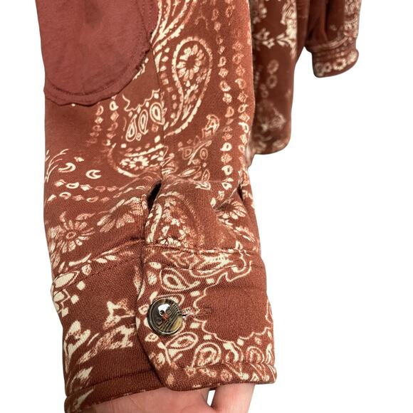 Free People West Coast Bandana Print Ruby Jacket in Copper Combo Womens Medium - Picture 3 of 6